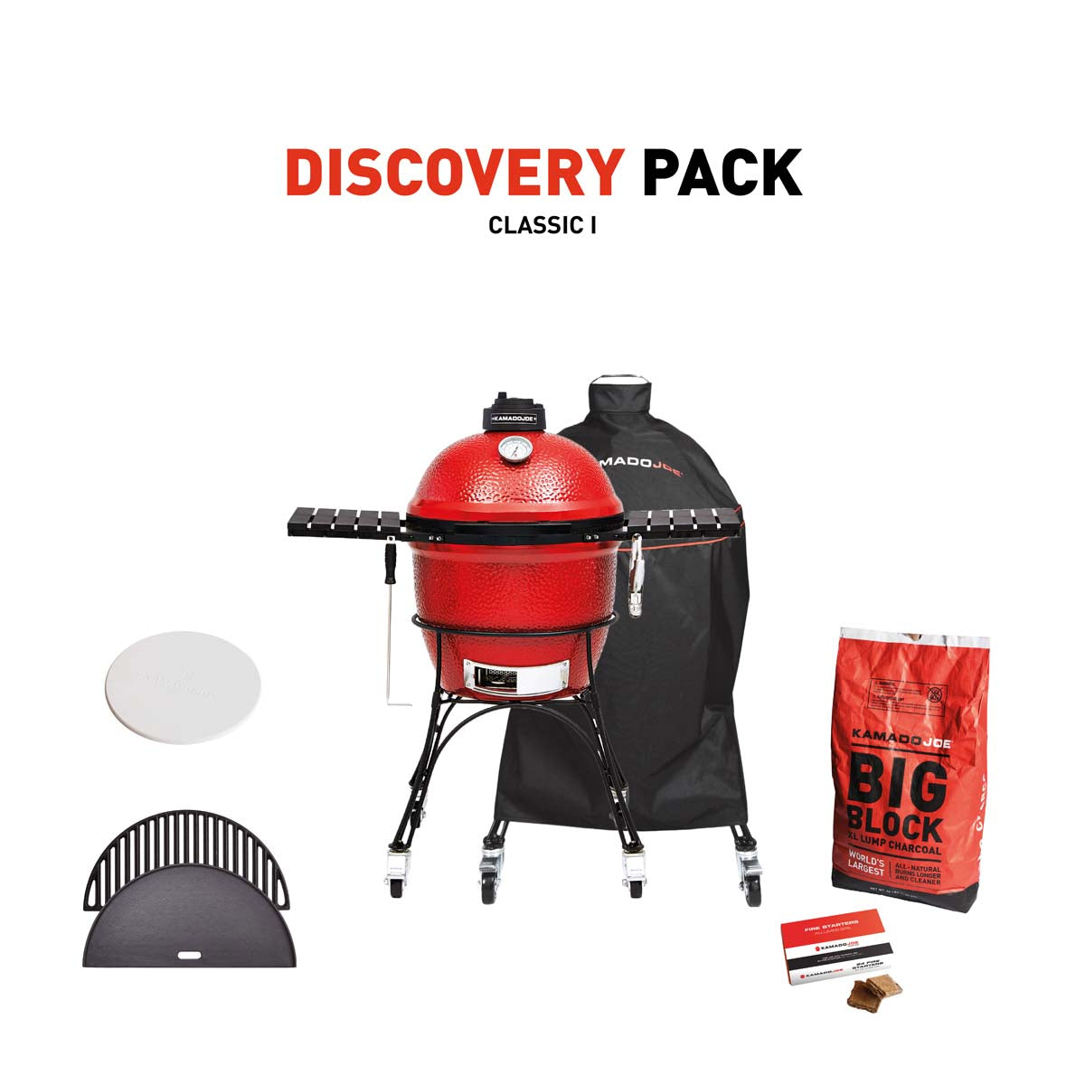 Kamado Joe Classic Charcoal Grill With Discovery Pack