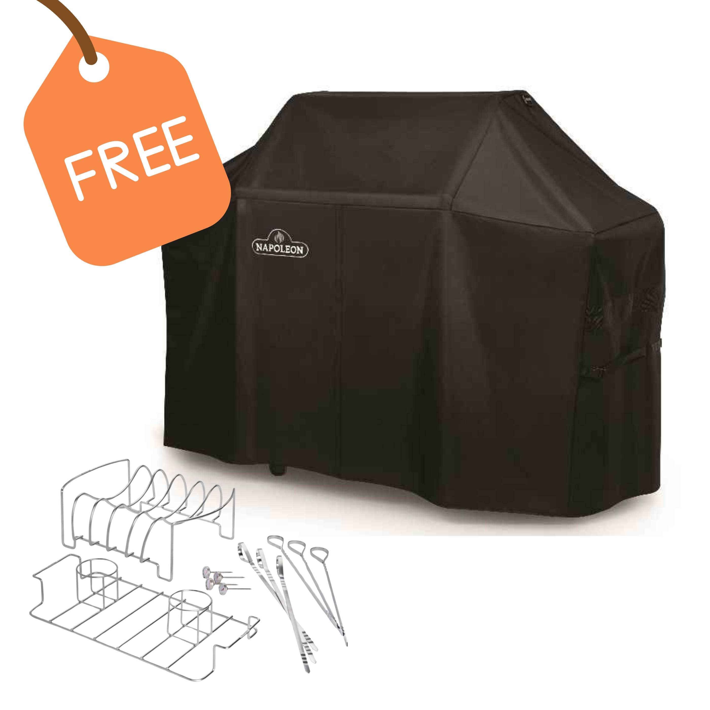 Napoleon Rogue SE 625 Propane Gas BBQ RSE625RSIBPSS-1 | Free Cover + Meat Lovers Kit