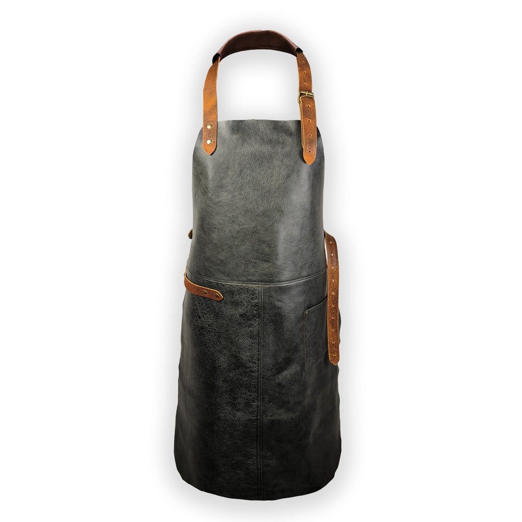 Big Green Egg Deluxe Leather Apron with Jute Bag